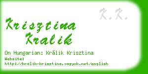 krisztina kralik business card